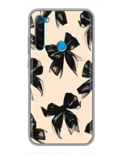 Чохол для Xiaomi Redmi Note 8 з картинкою «Патерн чорні банти»