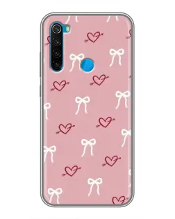 Чохол для Xiaomi Redmi Note 8 з картинкою «Серця та банти»