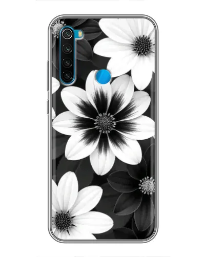 Чохол для Xiaomi Redmi Note 8 з картинкою «Монохромні айстри»