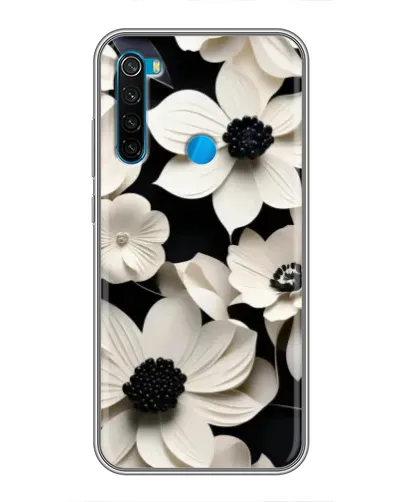Чохол для Xiaomi Redmi Note 8 з картинкою «Об'ємні білі квіти»