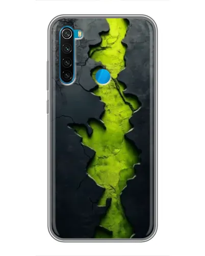 Чехол для Xiaomi Redmi Note 8 с картинкой «Салатовый разлом скалы»