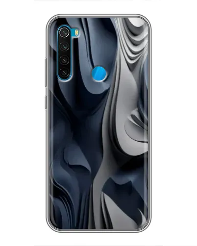 Чехол для Xiaomi Redmi Note 8 с картинкой «Объемные синие складки»