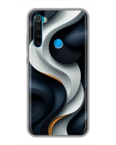 Чехол для Xiaomi Redmi Note 8 с картинкой «Объемные черно-белые ленты»
