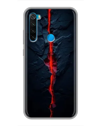 Чехол для Xiaomi Redmi Note 8 с картинкой «Kрасная лавовая трещина»