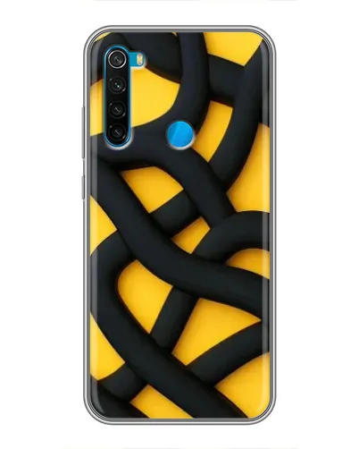 Чехол для Xiaomi Redmi Note 8 с картинкой «Черное желтое переплетение»