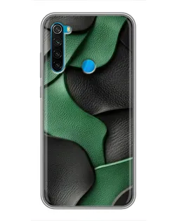 Чехол для Xiaomi Redmi Note 8 с картинкой «Зеленые кожаные волны» Чехол для Xiaomi Redmi Note 8 с картинкой «Зеленые кожаные волны»