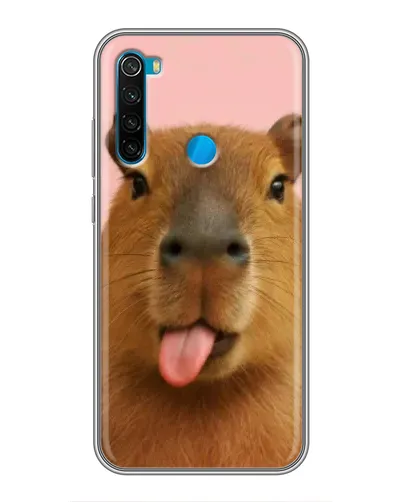 Чехол для Xiaomi Redmi Note 8 с картинкой «Капибара с языком»