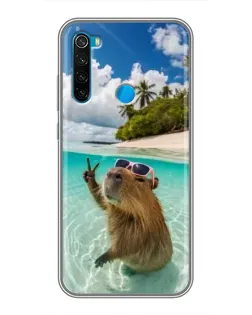 Чехол для Xiaomi Redmi Note 8 с картинкой «Капибара на море» Чехол для Xiaomi Redmi Note 8 с картинкой «Капибара на море»