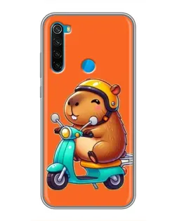 Чехол для Xiaomi Redmi Note 8 с картинкой «Капибара на скутере» Чехол для Xiaomi Redmi Note 8 с картинкой «Капибара на скутере»