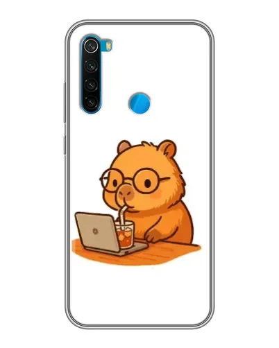 Чехол для Xiaomi Redmi Note 8 с картинкой «Капибара с ноутбуком»