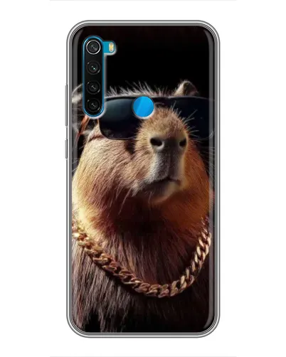 Чехол для Xiaomi Redmi Note 8 с картинкой «Капибара золотая цепь»