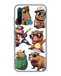 Чехол для Xiaomi Redmi Note 8 с картинкой «Крутые капибары музыканты» Чехол для Xiaomi Redmi Note 8 с картинкой «Крутые капибары музыканты»