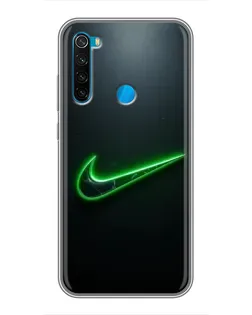 Чехол для Xiaomi Redmi Note 8T с картинкой «Неоновый контур Nike»