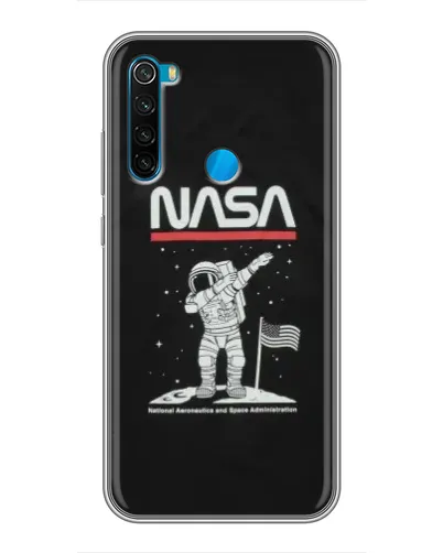 Чехол для Xiaomi Redmi Note 8T с картинкой «NASA — шагаем по Луне»