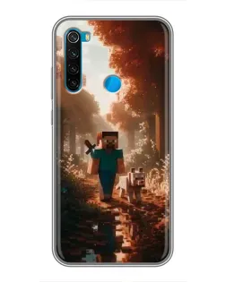 Чехол для Xiaomi Redmi Note 8T с картинкой «Стив в лесу»