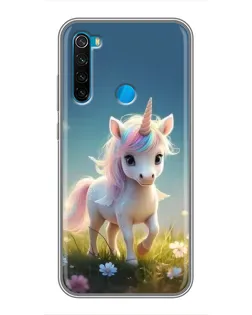 Чехол для Xiaomi Redmi Note 8T с картинкой «Единорог на поляне»