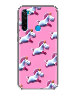 Чехол для Xiaomi Redmi Note 8T с картинкой «Единороги на розовом»