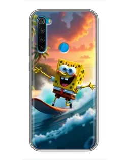 Чехол для Xiaomi Redmi Note 8T с картинкой «Губка Боб серфингист»