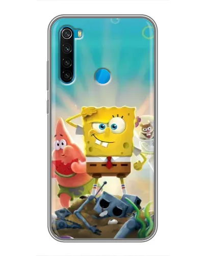Чехол для Xiaomi Redmi Note 8T с картинкой «Спанч Боб победитель»