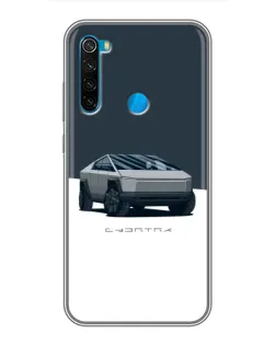 Чехол для Xiaomi Redmi Note 8T с картинкой «Серебристый Cybertruck Tesla»