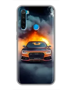 Чехол для Xiaomi Redmi Note 8T с картинкой «Audi в огненном дыму»