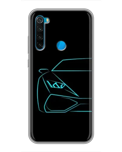 Чехол для Xiaomi Redmi Note 8T с картинкой «Голубой силуэт Lamborghini»