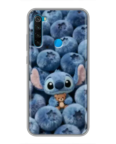 Чехол для Xiaomi Redmi Note 8T с картинкой «Стич и голубика»