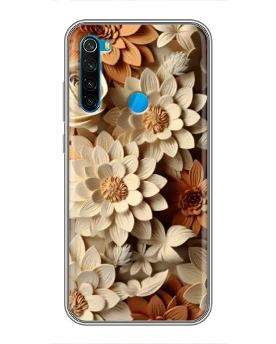 Чехол для Xiaomi Redmi Note 8T с картинкой «Бежевый флористический декор»