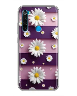 Чехол для Xiaomi Redmi Note 8T с картинкой «Ромашки на фиолетовом»