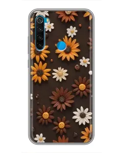 Чехол для Xiaomi Redmi Note 8T с картинкой «Узор из маленьких подсолнухов»