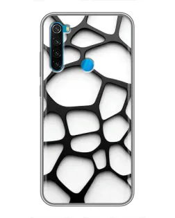 Чехол для Xiaomi Redmi Note 8T с картинкой «Белая объемная сетка»