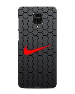 Чехол для Xiaomi Redmi Note 9 Pro Max с картинкой «Nike — карбоновая сетка»