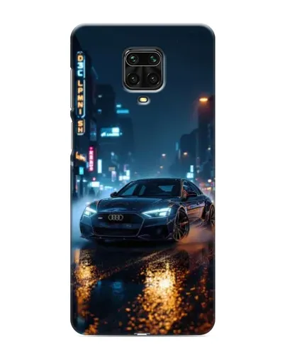 Чехол для Xiaomi Redmi Note 9 Pro Max с картинкой «Ночной город и Audi»