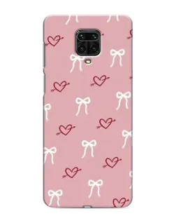 Чехол для Xiaomi Redmi Note 9 Pro Max с картинкой «Сердца и банты»