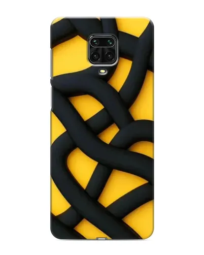 Чехол для Xiaomi Redmi Note 9 Pro Max с картинкой «Черное желтое переплетение»