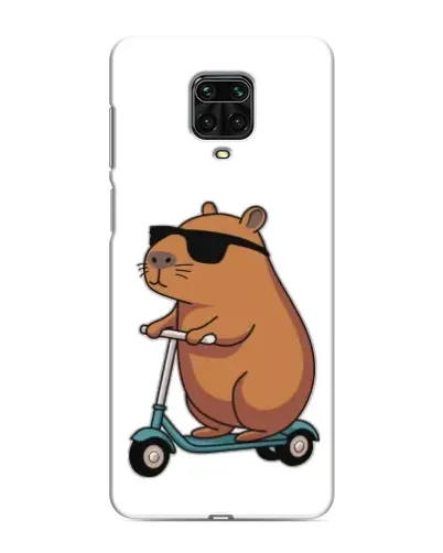 Чехол для Xiaomi Redmi Note 9 Pro Max с картинкой «Капибара на самокате»