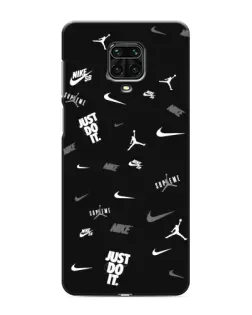Чехол для Xiaomi Redmi Note 9 Pro с картинкой «Nike Black Pattern»