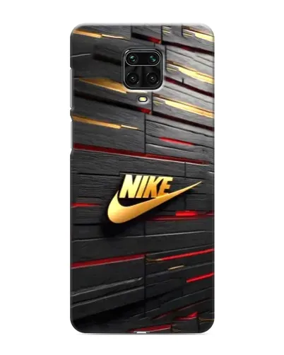 Чехол для Xiaomi Redmi Note 9 Pro с картинкой «Золотой Nike на металле»