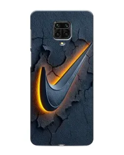 Чехол для Xiaomi Redmi Note 9 Pro с картинкой «Объемный логотип Найк»