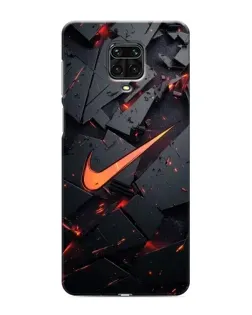 Чехол для Xiaomi Redmi Note 9 Pro с картинкой «Nike — эффект разломов»