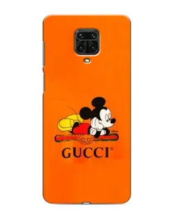 Чехол для Xiaomi Redmi Note 9 Pro с картинкой «Микки Маус Gucci — оранж»
