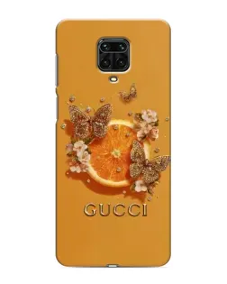 Чехол для Xiaomi Redmi Note 9 Pro с картинкой «Gucci — золотые бабочки»