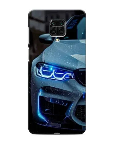 Чехол для Xiaomi Redmi Note 9 Pro с картинкой «Взгляд BMW с синими фарами» Чехол для Xiaomi Redmi Note 9 Pro с картинкой «Взгляд BMW с синими фарами»