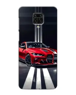 Чехол для Xiaomi Redmi Note 9 Pro с картинкой «Красная BMW на дороге»