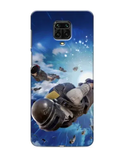 Чехол для Xiaomi Redmi Note 9 Pro с картинкой «Десант PUBG — прыжок»