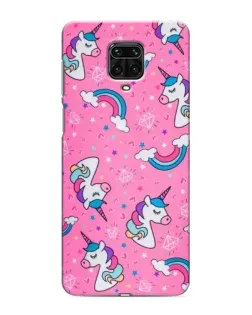 Чехол для Xiaomi Redmi Note 9 Pro с картинкой «Unicorn паттерн розовый»