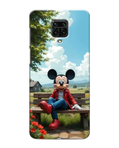 Чехол для Xiaomi Redmi Note 9 Pro с картинкой «Микки на скамейке»