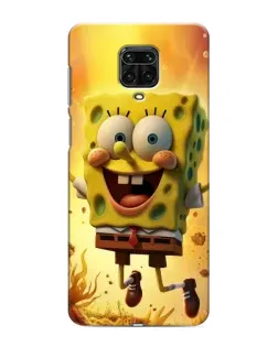 Чехол для Xiaomi Redmi Note 9 Pro с картинкой «Губка Боб прыгает»