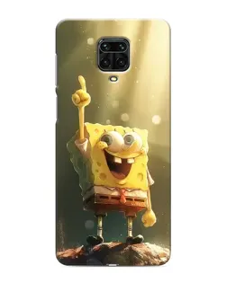 Чехол для Xiaomi Redmi Note 9 Pro с картинкой «Сияющий Спанч Боб»