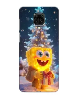 Чехол для Xiaomi Redmi Note 9 Pro с картинкой «Рождественский Спанч Боб»
